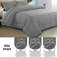 thumbnail image 6 of Lux Decor 5-Piece Queen Comforter Set - Ultra-Soft All-Season Bedding Set Includes Down Alternative Comforter, Pillow Shams, Decorative Cushion & Bed Skirt (Grey), 6 of 7