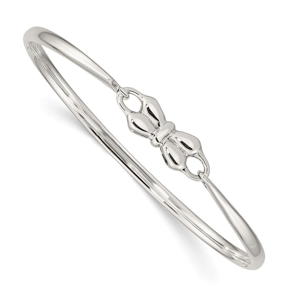 Jewelry Sterling Silver Bow Hinged Baby Bangle Bracelet Walmart