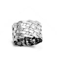 thumbnail image 4 of Wide Weave Basket Knot Cocktail Mesh Ring .925 Sterling Silver Band Jewelry Female Male Size 7, 4 of 4