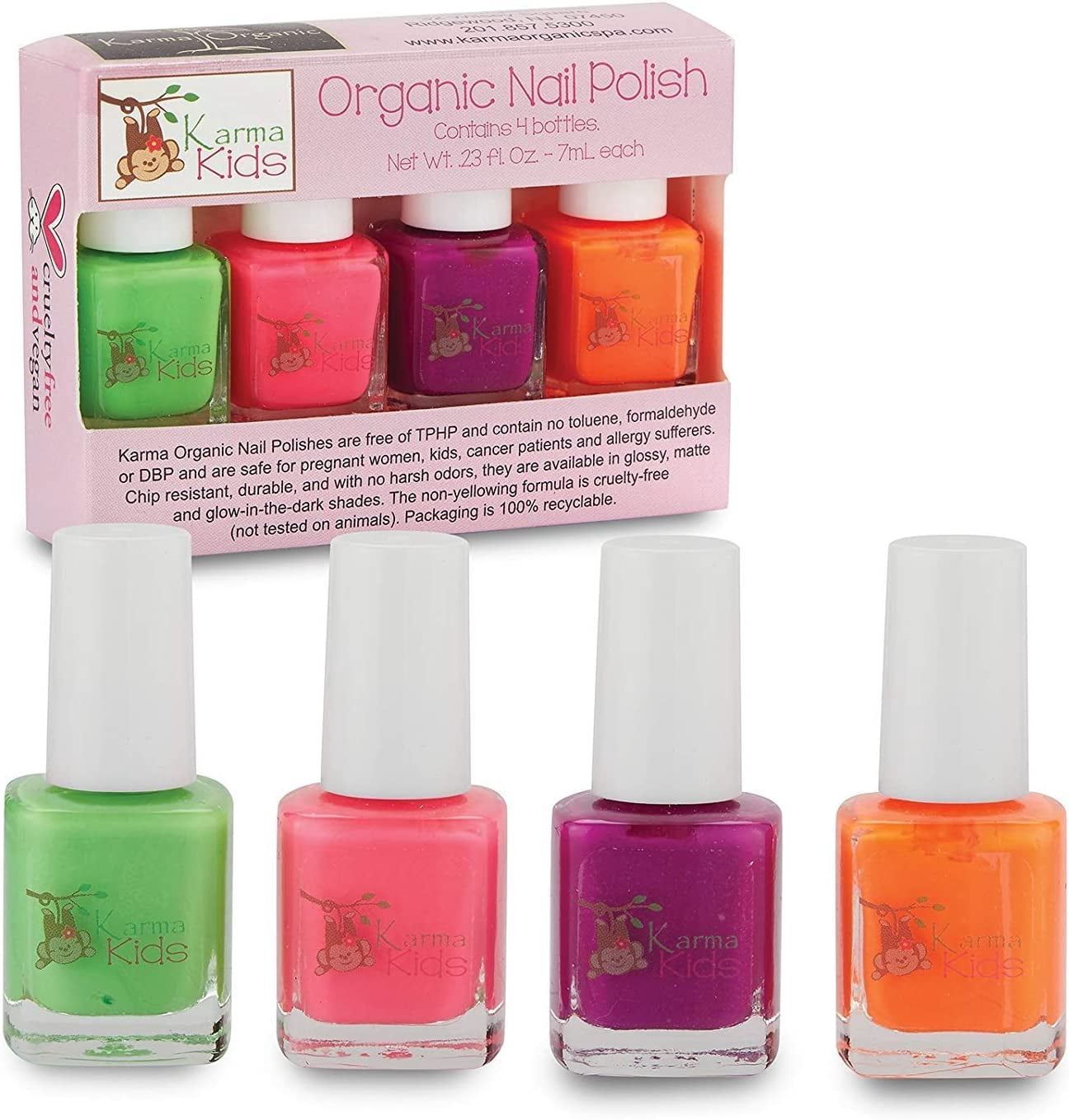 Karma Kids Nail Polish Box Set Natural Safe Nail Polish for Little Girls - Non-Toxic, Vegan, and Cruelty Free – Quick Dry, Kids Friendly