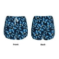 thumbnail image 6 of Uemuo Blue Butterfly Pattern Women's Athletic Shorts High Waisted Running Shorts with Liner Pockets Gym Elastic Workout Shorts-Large, 6 of 9