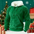 thumbnail image 2 of Aoiroe Men's Heavy Hoodie Sherpa Fleece Lined Pullover,Thick Winter Hooded Sweatshirt,Men's Solid Pullover Hoodies,Men's Fleece Pullover Hoodie,Fall Outwear Winter Hooded,Men's Heavy Hoodie Green 2XL, 2 of 5