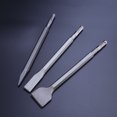 Wall Breaking Chisel WEUVEB 3Pcs Electric Hammer Chisel Set Grey Hardened Alloy Steel Flat ...