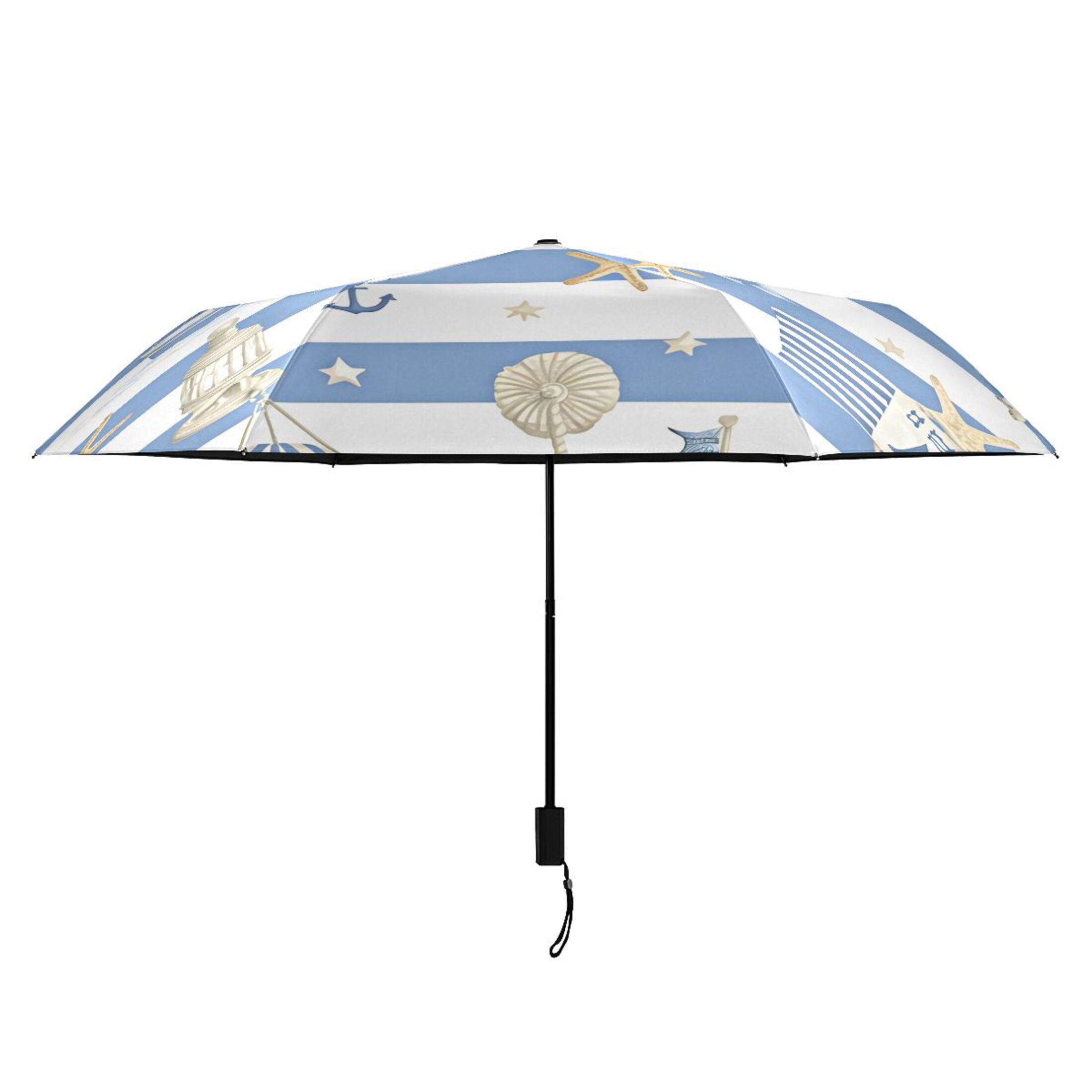 ALAZA Starfish Sailboat UPF 50+ Compact Folding Umbrella for Rain Travel Umbrella Packable