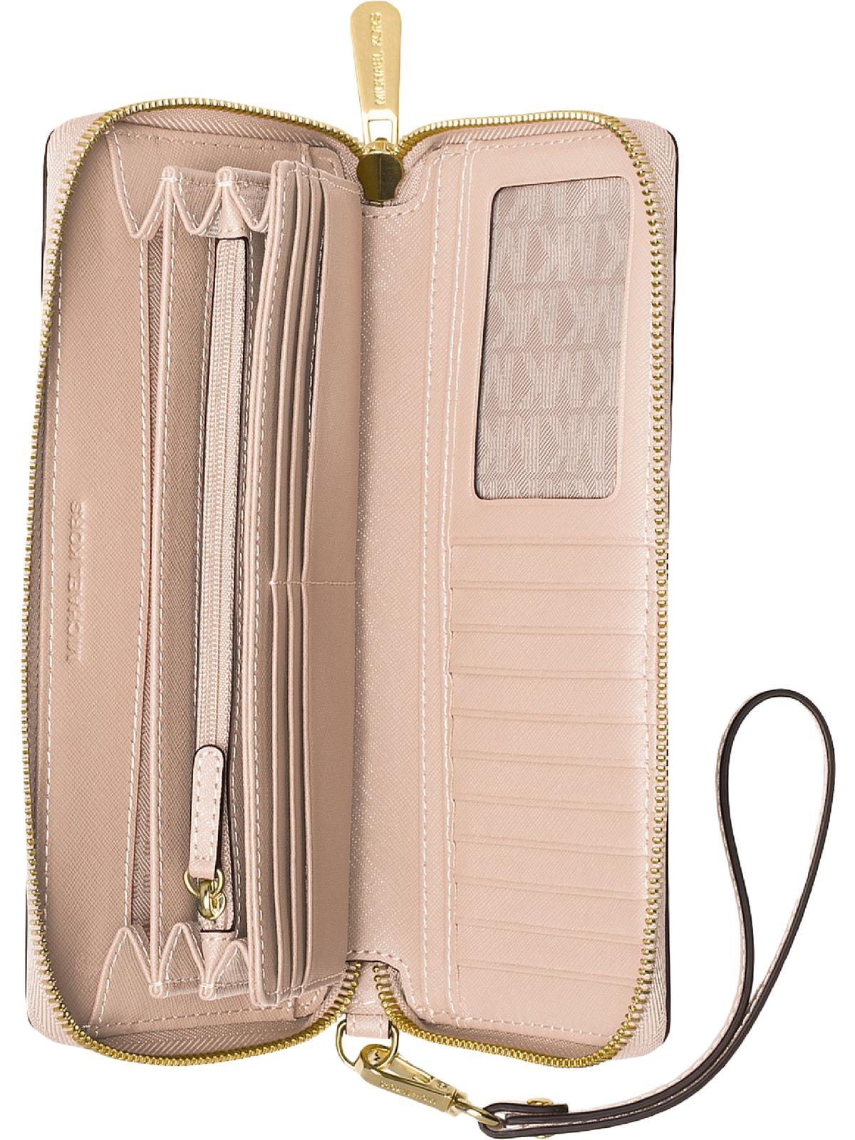 Michael Kors Signature Women s Jet Set Leather Travel Wristlet Wallet Walmart