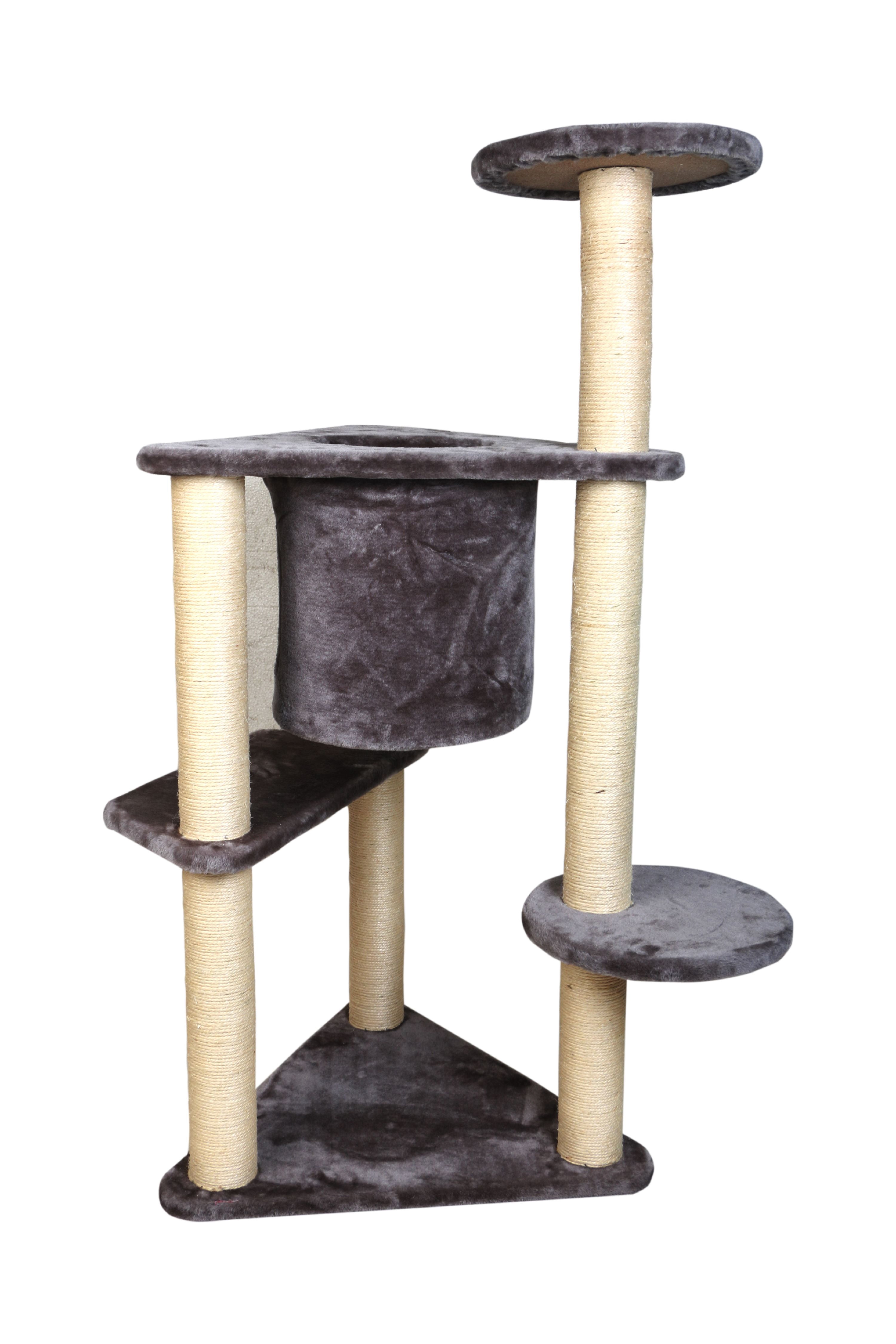 ThreeTier Deluxe Cat Tree Condo with Sisal Ropes and Multiple Posts 45