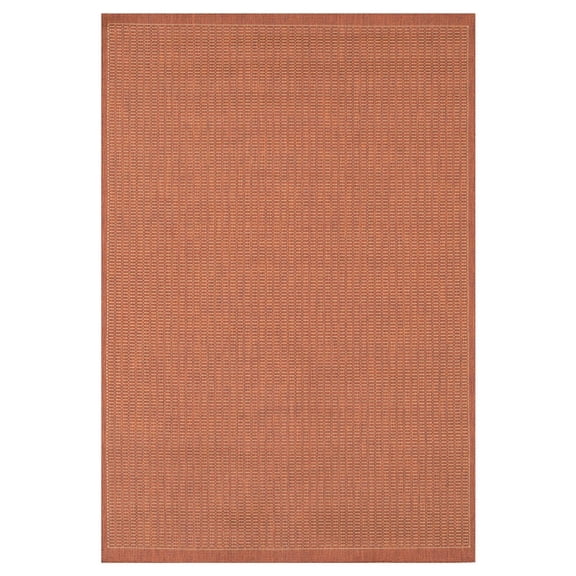 Couristan Recife Saddle Stitch Indoor /Outdoor Area Rug, Terracotta- Natural, 5'10" x 9'2"