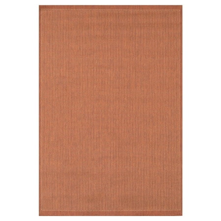 Couristan Recife Saddle Stitch Indoor /Outdoor Area Rug, Terracotta- Natural, 5'10" x 9'2"