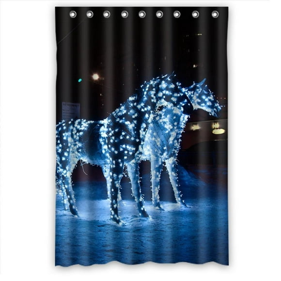 YUSDECOR Light horse and castle Shower Curtain Polyester Fabric Bathroom Shower Curtain 48x72 inches