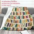thumbnail image 5 of Living Room Bookshelf, Vintage Bookshelf Library Flannel Throw Blanket, White - Single-Sided Printed - For Bedroom Couch Living Room Office, 5 of 5