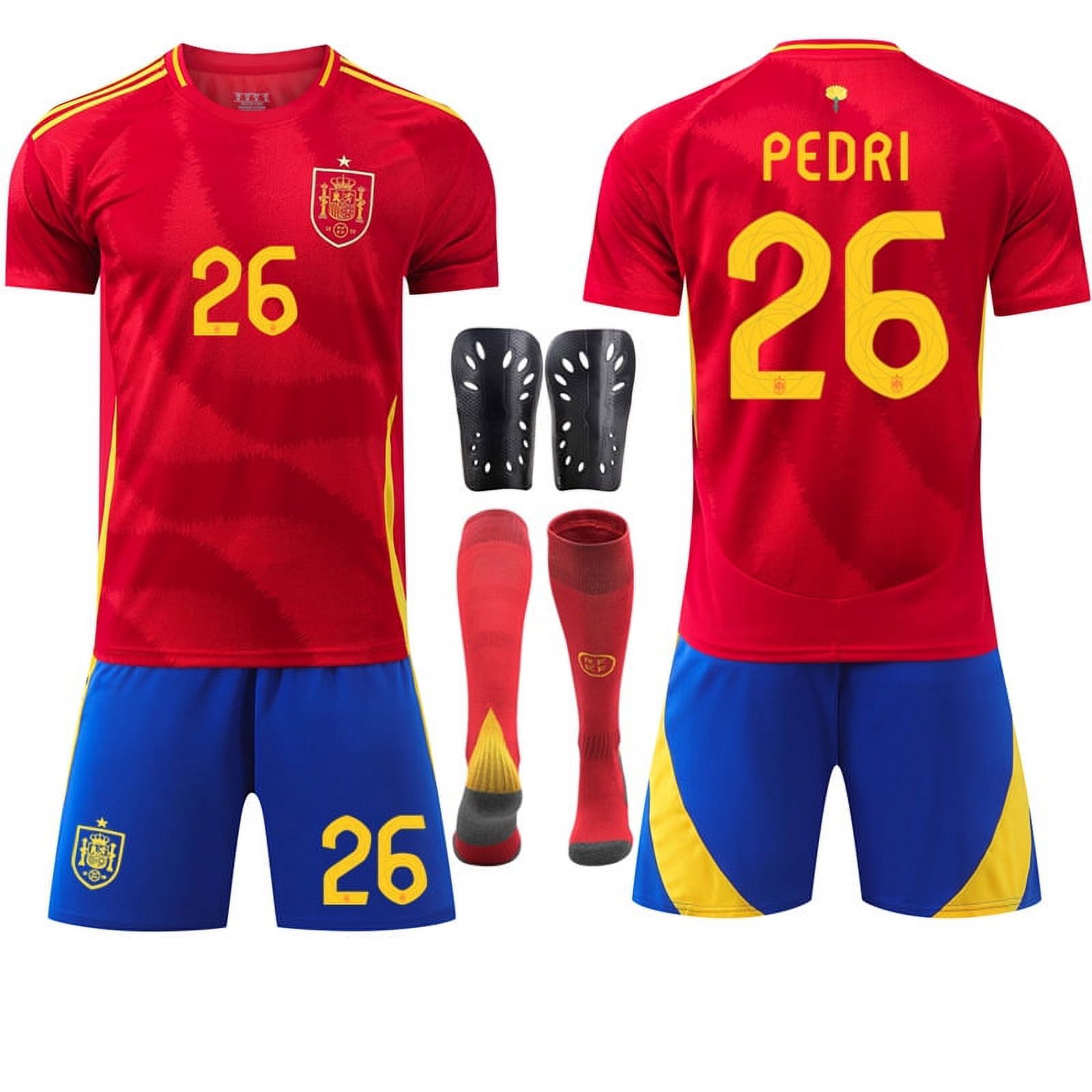 NEWCE 2024 Spain Home European Cup Football Uniform 7 Morata 19 Yamal