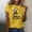 Yellow, variant on Graphic Tees for Women Casual Short Sleeve Graphic Print Tee for Everyday Wear Comfortable Crew Neck Top for Women’s Wardrobe Pink L
