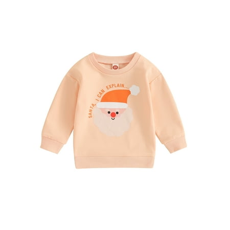 

Toddler Baby Boy Girl Christmas Sweatshirt Tops Printed Long Sleeve Crewneck Pullover Fall Clothes