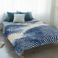 thumbnail image 4 of Blue Striped Blanket Soft Cozy Warm Throw Blanket for Couch, Plush Fuzzy Flannel Fleece Blankets for Sofa, Modern Minimalist Abstract Art Vintage Bed Blankets Lightweight Gifts for Women, 40"x50", 4 of 9