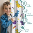 thumbnail image 3 of Blackout Kids Curtains,White Dinosaurs Space Pattern Childrens Insulated Curtains Set Of 2,Bedroom Essentials,Toddler Room Decor 52"x84", 3 of 5