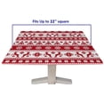 thumbnail image 5 of Square Fitted Elastic Edge Table Cloths, Winter Red Elk Snowflakes Waterproof Wipe Clean Polyester Table Cover, for Outdoor Patio and Indoor Kitchen Dining Party, Fit for 34" x 34"Square Table, 5 of 5
