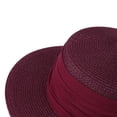 thumbnail image 4 of PBFRDSJ Women's Wide Brim Braided Sun Hat UPF 50+ Sun Protection Flat Top Hat Floppy Summer Beach Cap, 4 of 5