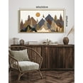thumbnail image 3 of SHENIFY Landscape Mountain Wall Art 20x40in Natural Framed Set White Winter Sunrise Pine Tree Forest Nature Scenry Wilderness Farmhouse Rustic Modern Art Decorative for Living Room Bedroom, 3 of 5