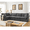 Gray, variant on Modular Sectional Sofa Set, Convertible L Shaped Couch, 5 Seat, Reversible Sectional Sofa Couch, Upholstered,Corner Sofa, Rolled Arms, Soft Linen Fabric (Gray)