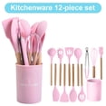 thumbnail image 4 of Yucurem 12Pcs Kitchen Utensil Set Silicone Heat-resistant Cookware for Kitchen Kitchen Essentials (Pink), 4 of 10