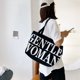 thumbnail image 2 of TRKIYQC Bolso de hombro grande para mujer, bolso de lona con estampado de letras a la moda con asas para el trabajo, viajes, universidad TRKIYQC  casual, 2 of 7