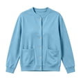 thumbnail image 6 of Women's Casual Snap Button Cardigan Jacket, Long Sleeve Crew Neck Lightweight Sweatshirt Coat with Pockets, Solid Color Fall Outerwear, 6 of 7