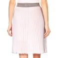 thumbnail image 2 of Sakkas Amira Accordion Pleated Midi Crepe Slim Skirt with Elastic Waist - Grey/pink - One Size Regular, 2 of 5