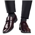 thumbnail image 5 of Men's Pointed Toe Dress Shoes Casual Slip on Loafer Formal Classic Faux Patent Leather Oxfords Business Wedding Shoe for Men, 5 of 7