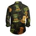 thumbnail image 2 of Men's St. Patrick's Day Shamrock Button Up Shirt Long Sleeve Casual Top, 2 of 3