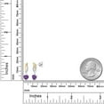 thumbnail image 2 of Gem Stone King 925 Silver and 10K Yellow Gold Purple Amethyst and White Lab Grown Diamond Dangle Earrings for Women | 0.91 Cttw | Gemstone February Birthstone | Heart Shape 5MM, 2 of 3