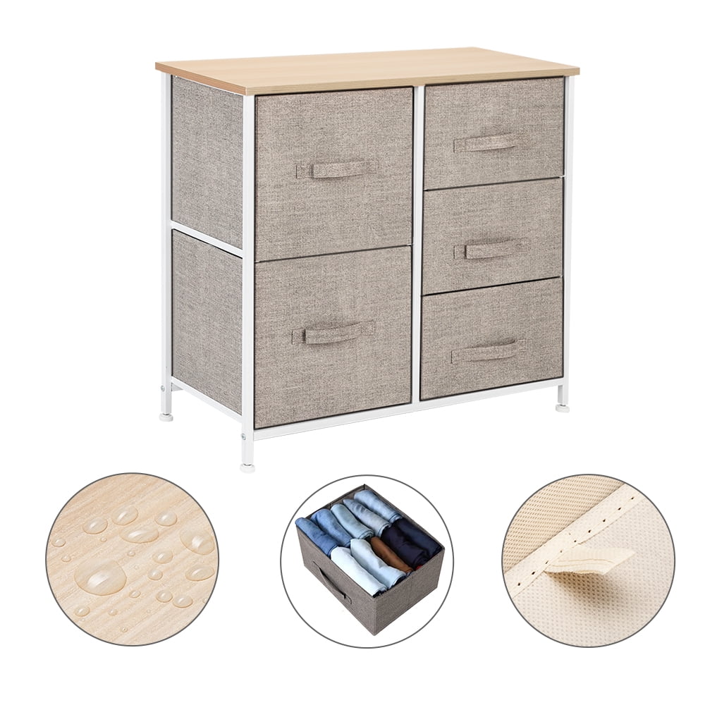 Private Jungle 5 Drawer Dresser Organizer Fabric Storage Chest , End Table Storage Cabinet, Easy Pull Fabric Bins, Wooden Side Table for Bedroom, Hallway, Entryway Closets,Linen/Natural Private Jungle 5 Drawer Dresser Organizer Fabric Storage Chest , End Table Storage Cabinet, Easy Pull Fabric Bins, Wooden Side Table for Bedroom, Hallway, Entryway Closets,Linen/Natural