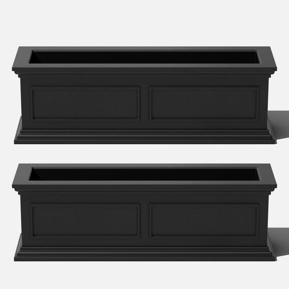 Veradek Brixton Window Box 36" Planter 2 Pack Black