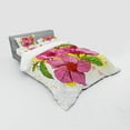 thumbnail image 3 of Ambesonne Floral Bedding Set 3 Pcs, Vibrant Hibiscus Flower, Twin, Earth Yellow Fuchsia, 3 of 3