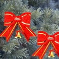 thumbnail image 5 of 6 PCS Christmas Tree Bows Pendant with Bell,Red and Gold Bow with Bells Gift Ornaments,Bow with Bell Christmas Tree Decorations,Christmas Bows Indoor Outdoor Decoration Wreath Ornament Supplies, 5 of 9