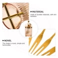 thumbnail image 2 of Shisuyan 1 Set Fruit Forks Creative Dessert Forks Portable Camping Fruit Forks (Golden), 2 of 8