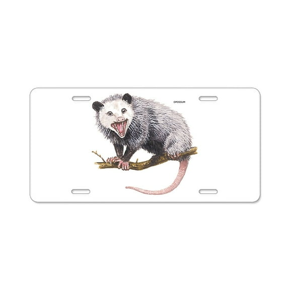 CafePress - Opossum Possum Animal - Aluminum License Plate, Front License Plate, Vanity Tag