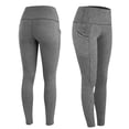 thumbnail image 4 of Twczz Girls Yoga Leggings with Pockets- Tummy Control High Waist Full Length Stretch Athletic Workout Pants Gray Size 6 Years, 4 of 9