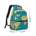 thumbnail image 2 of Salouo World Map With Landmarks Print Laptop Backpack 16.5'' Daypack Carry On Backpack for Men Women Outdoor Bag Laptop Sleeve and Dual for Weekender/Business/Hiking-One Size, 2 of 6