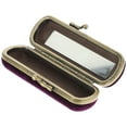 thumbnail image 3 of Retro Lipstick Box Lip Balm Organizer Bag Durable Cosmetic Storage Case With Mirror (Purple), 3 of 8
