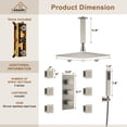 thumbnail image 6 of CASAINC 6-Spray 12 in. LED Thermostatic Dual Shower Heads Ceiling Mount Fixed and Handheld Shower Head 2.5 in Brushed Nickel, 6 of 8