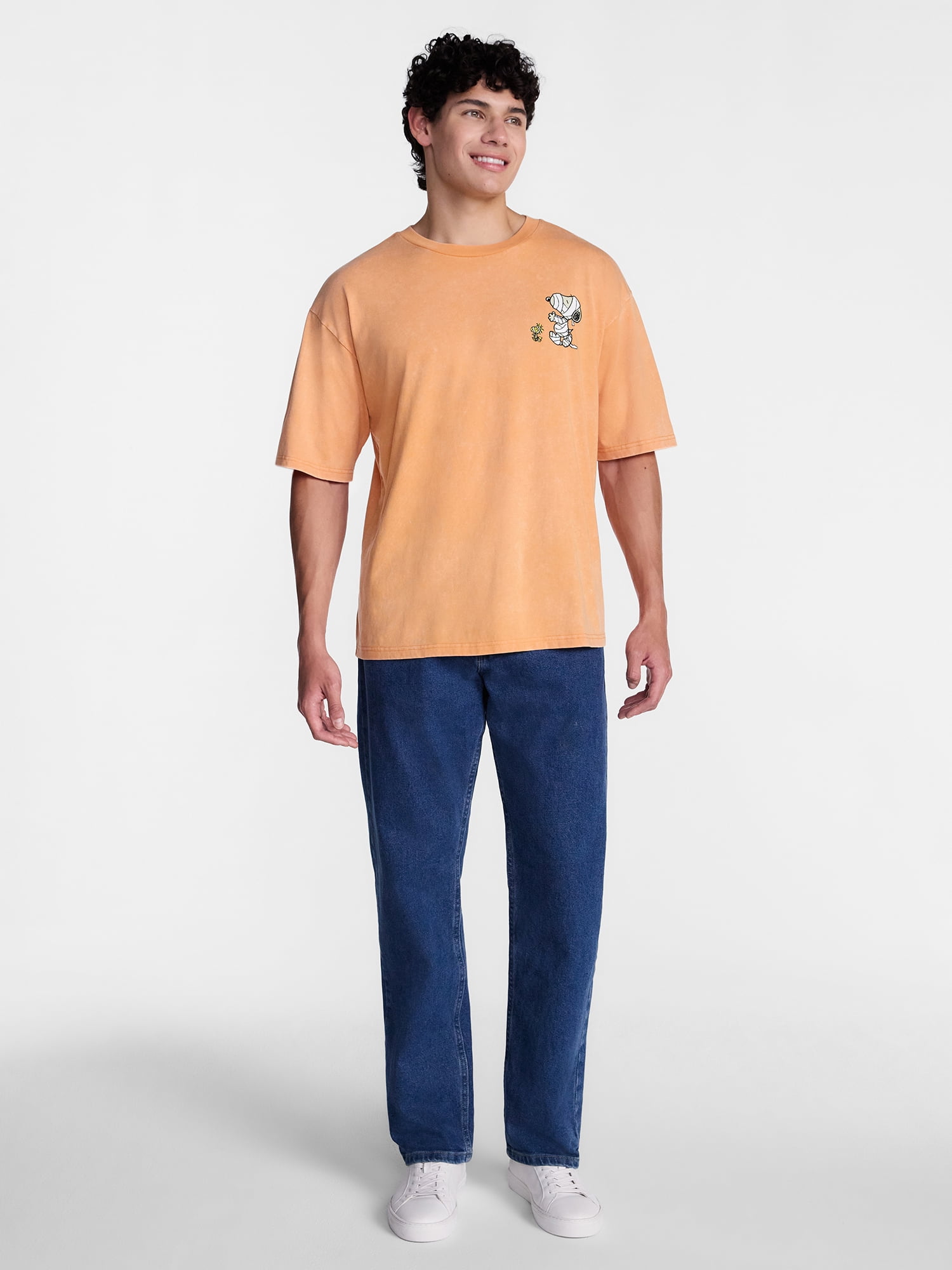 Snoopy Peanuts Men's and Big Men's Front and Back Halloween Graphic Tee, Sizes XS-5XL