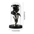 thumbnail image 3 of Halloween Decorations LED Light Up Black Rose Skull Skeleton Hand in Glass Dome Battery-Operated Tabletop Decor with Fairy Lights Spooky Gothic Party Decor Gifts For Mom Wife Her, 3 of 6