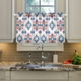 thumbnail image 2 of Yayeee Kitchen Curtains Tier Pair Light Filtering 27"x24" Rod Pocket Short Cafe Window Panel, Navy Blossom Mosaic, 2 of 7