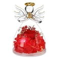 thumbnail image 1 of Figuras de ángel con flores preservadas, rosas en cristal, incrustadas, 1 of 8