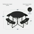 thumbnail image 3 of Best Choice Products 8-Person Circular Outdoor Picnic Table w/ 4 Benches, Umbrella Hole, 2000lb Capacity - Black, 3 of 8