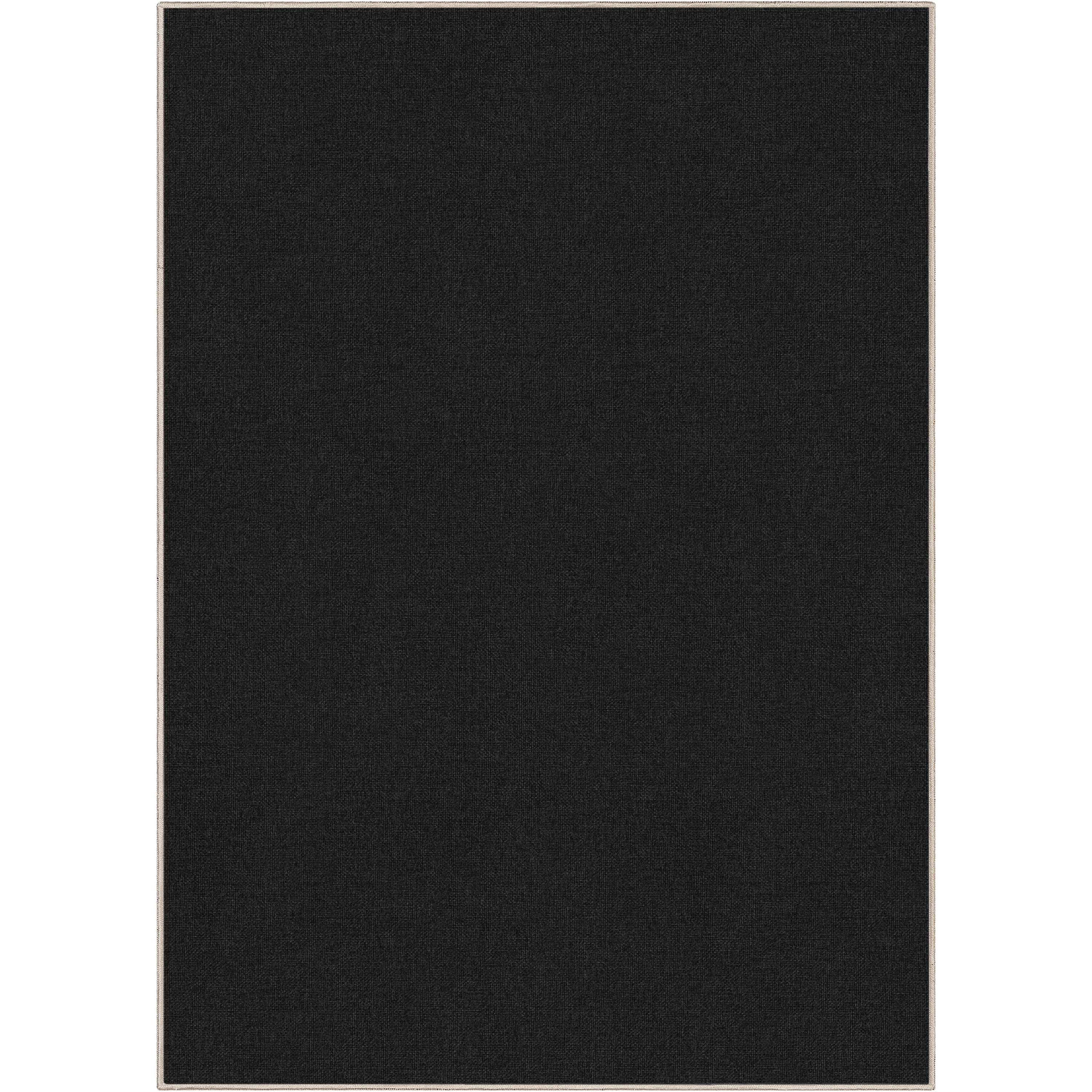 Well Woven Plain Solid Modern Solid Black Flat-Weave 7'7" x 9'10" Area Rug