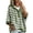 Army Green, variant on Women's Striped Hoodie Sweater Elbow Sleeve Henley Oversized Knit Pullover Tops Loose Slouchy Half Button Poncho for Fall Outfits, Khaki, XXL