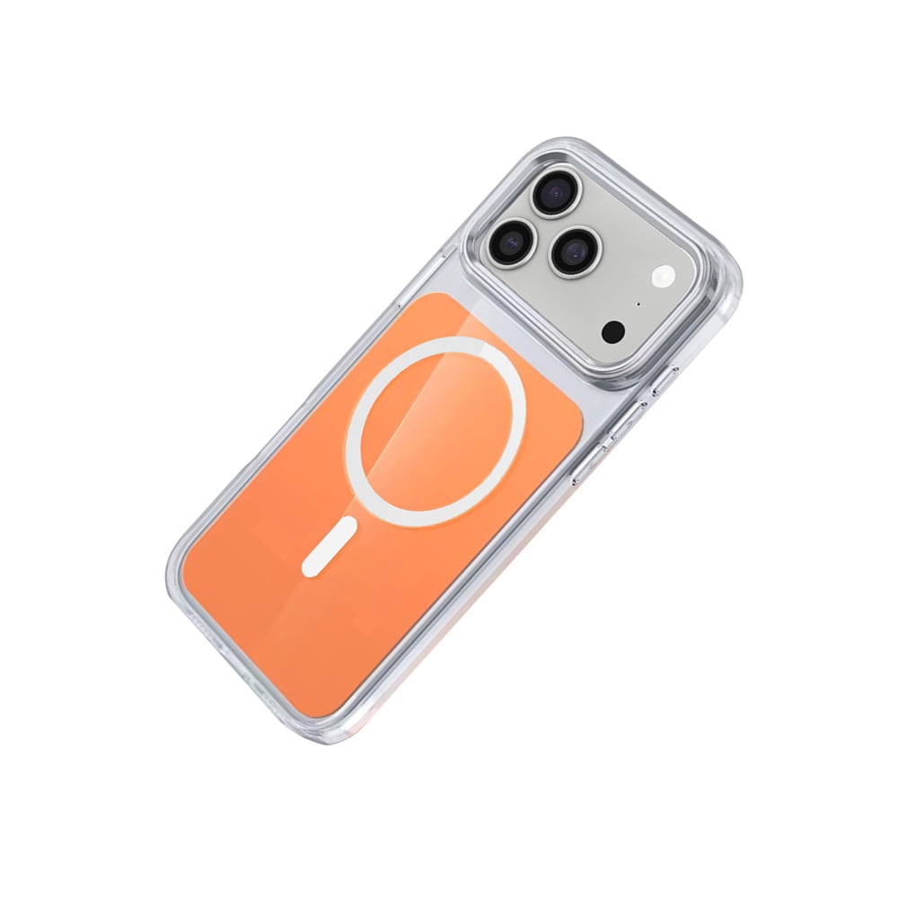 Shock Resistant Transparent MagSafe Case for iPhone 17 Pro Max - Orange