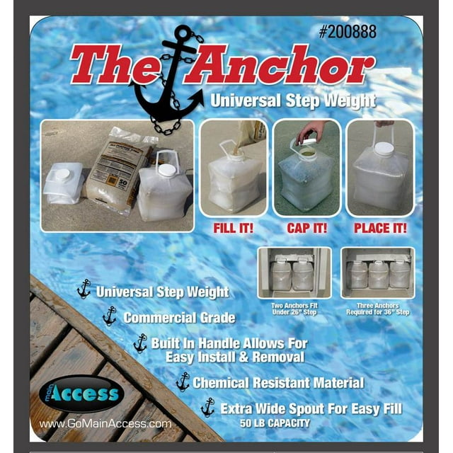 Main Access Universal Anchor Pool Ladder Step Weight Sand Container (4 Pack)