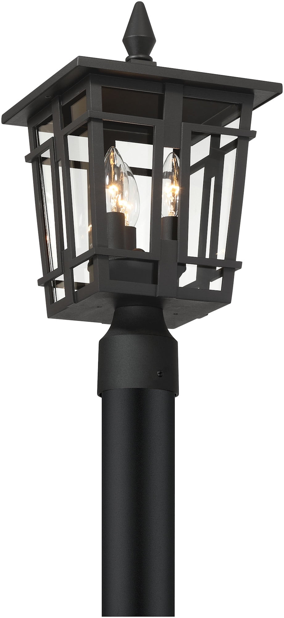 The Great Outdoors 77905 Fieldstone 3 Light 17" Tall Post Light - Sand Coal Black